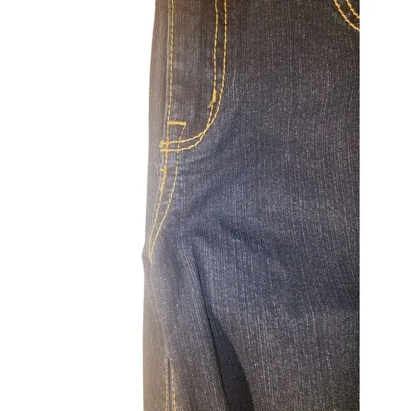 Cat & Jack Straight Jeans Size 12 Dark Wash Denim adjustable waist button - Picture 4 of 7